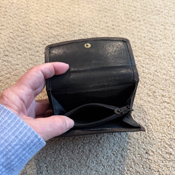 Lloyd Baker Women's Leather Wallet Multi Fold Black 2 Flaps and Zip Coin Pocket - Picture 10 of 16